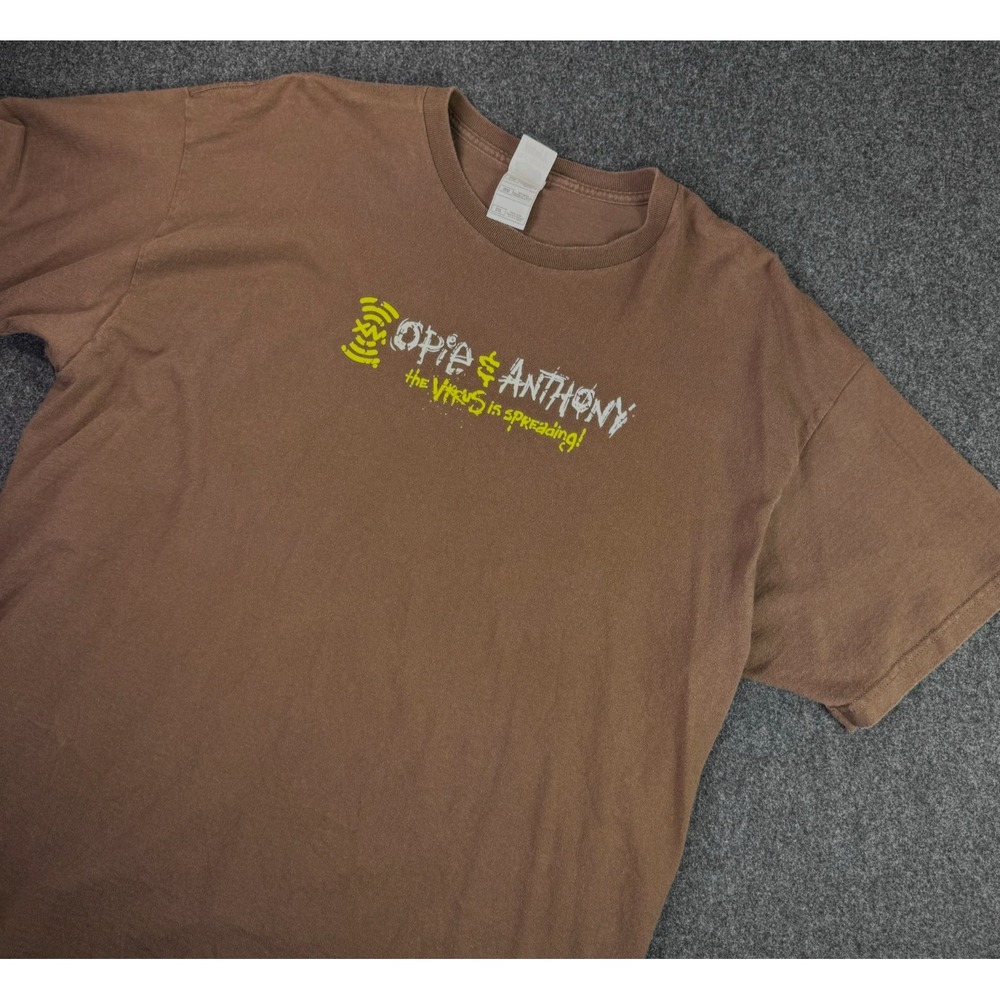 Opie & Anthony Rare The Virus is Spreading XM Radio Brown Mens 2XL T Shirt XXL